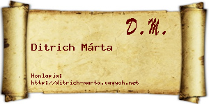 Ditrich Márta névjegykártya